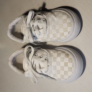 Baby/Toddler White checkered Vans